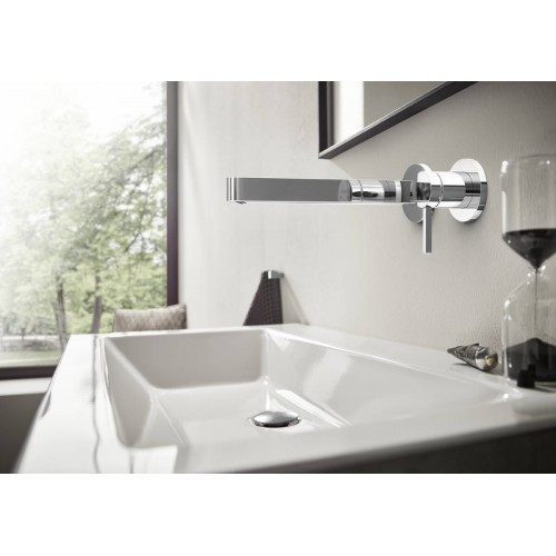 Hansgrohe Finoris maišytuvas praustuvui iš sienos, snapo ilgis 228 mm, chromas
