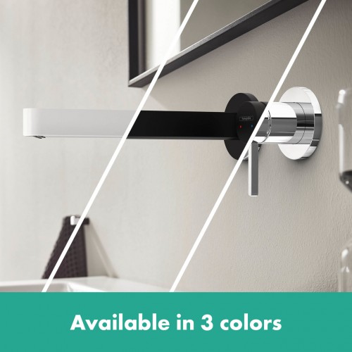 Hansgrohe Finoris maišytuvas praustuvui iš sienos, snapo ilgis 228 mm, baltas matinis