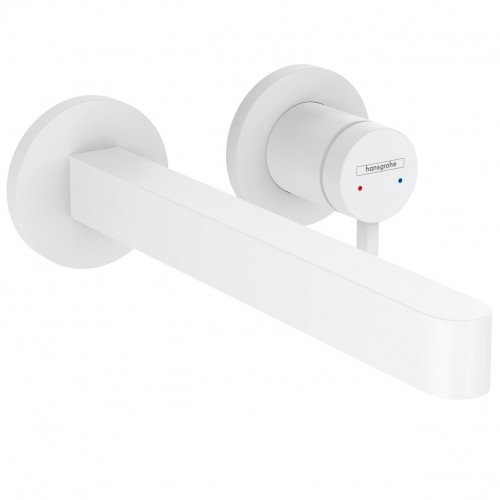 Hansgrohe Finoris maišytuvas praustuvui iš sienos, snapo ilgis 228 mm, baltas matinis