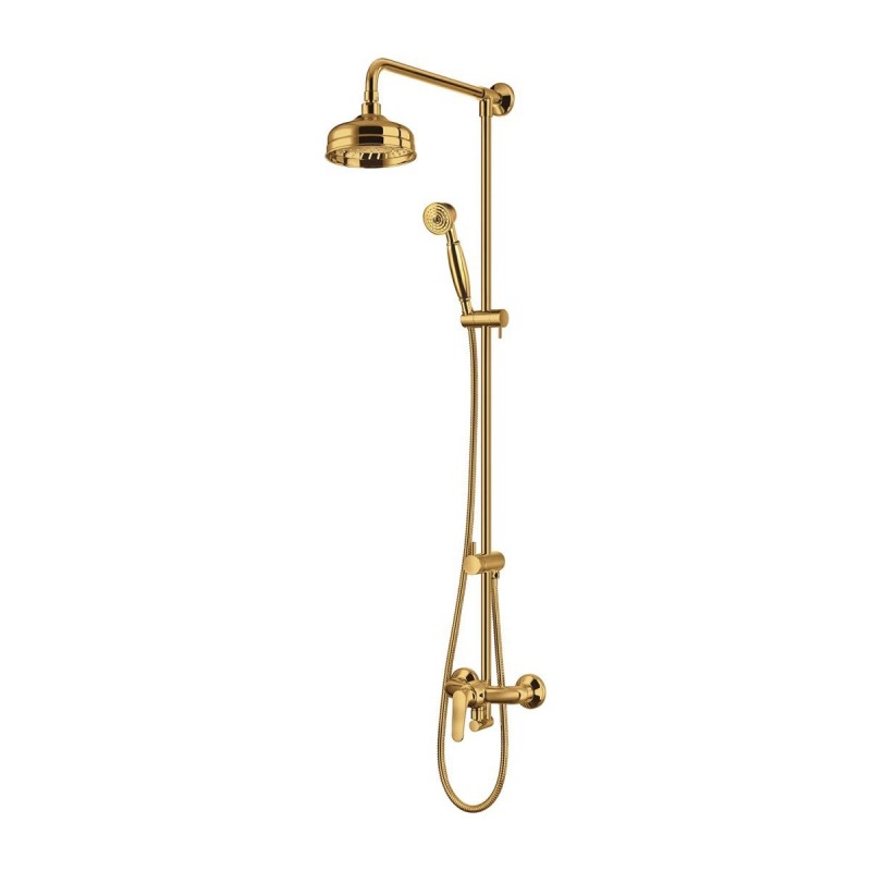 Omnires Art Deco virštinkinė dušo sistema su maišytuvu, aukso spalvos