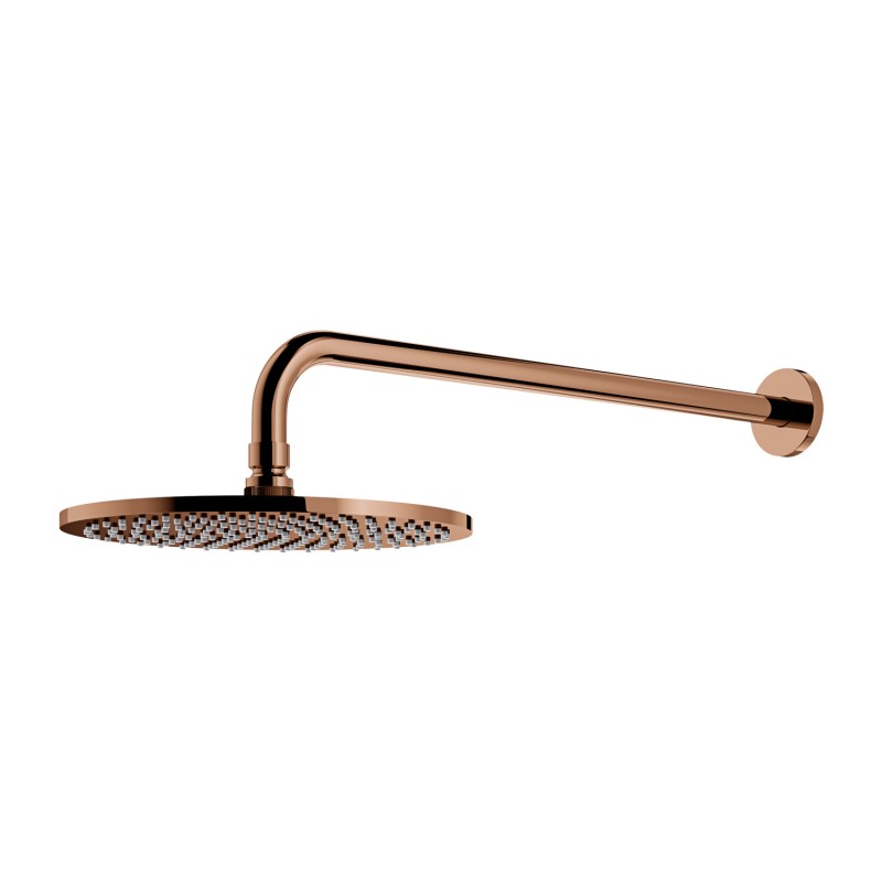 Omnires Slimline dušo galva Ø 250 mm su laikikliu iš sienos, vario spalva, WGSET1CP