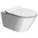 GSI Kube X  Swirlflush® pakabinamas klozetas su lėtai nusileidžiančiu dangčiu, Dual Glaze+ danga, baltas matinis