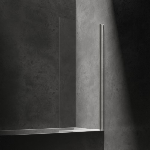 Omnires Kingston vonios sienelė 70x150 cm, stiklas skaidrus, profilis blizgus