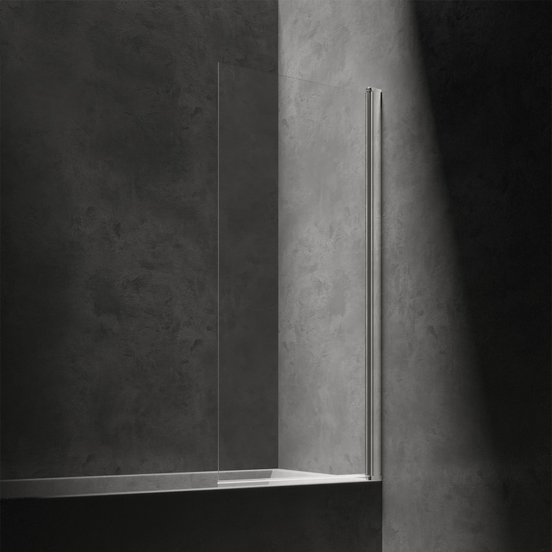 Omnires Kingston vonios sienelė 70x150 cm, stiklas skaidrus, profilis blizgus, XHE85CRTR