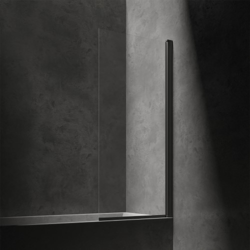 Omnires Kingston vonios sienelė 70x150 cm, stiklas skaidrus, profilis juodas matinis, XHE85BLTR