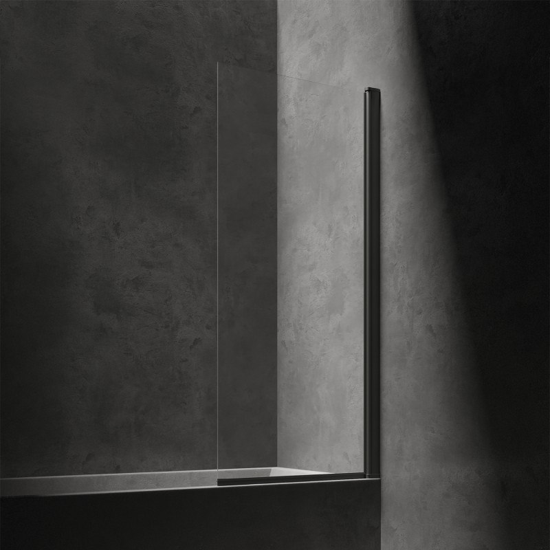 Omnires Kingston vonios sienelė 70x150 cm, stiklas skaidrus, profilis juodas matinis, XHE85BLTR