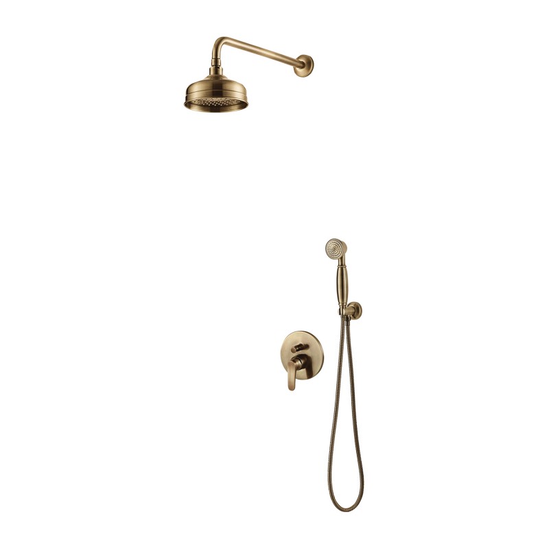 Omnires Art Deco potinkinė dušo sistema, sendintos bronzos spalva, SYSAD26BR