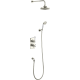 Burlington Trent potinkinis 2 taškų dušo komplektas su termostatiniu maišytuvu, stacionari dušo galva 23 cm, chromas