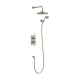 Burlington Trent potinkinis 2 taškų dušo komplektas su termostatiniu maišytuvu, stacionari dušo galva 23 cm, braižytas nikelis