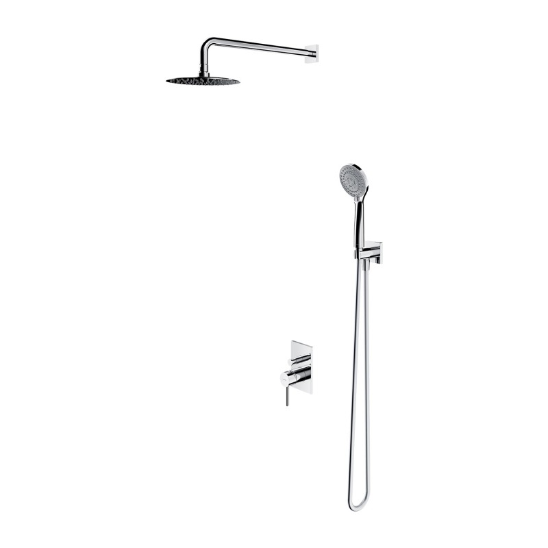 Omnires Ygric Y23 potinkinė dušo sistema su maišytuvu, stacionari dušo galva 20 cm, chromas, SYSY23-KCR