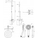 Omnires Ygric virštinkinė dušo sistema su termostatiniu vonios maišytuvu, spalva aukso, Y1234ALGL