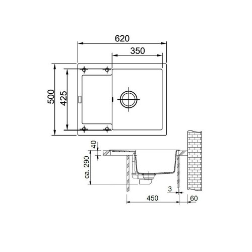 Franke Maris MRG 611-62 Fragranite plautuvė, balta spalva