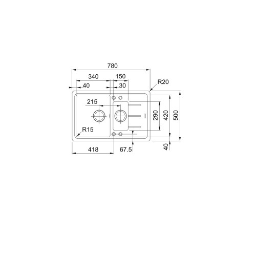 Franke Basis BFG 651-78 Fragranite plautuvė, akmens pilka spalva