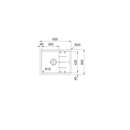 Franke Basis BFG 611-62 Fragranite plautuvė, akmens pilka spalva
