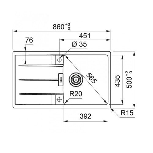 Franke Centro CNG 611-86 Fragranite plautuvė, akmens pilka spalva