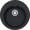 Franke Ronda ROG 610-41 Fragranite plautuvė su ekscentriniu 3½” ventiliu, onikso (juoda) spalva