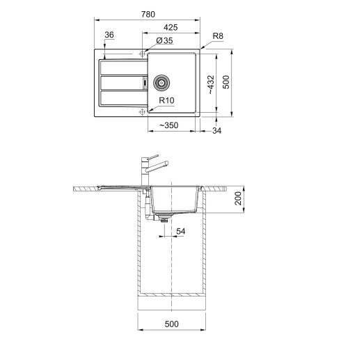 Franke Sirius S2D 611-78 Tectonite® plautuvė, balta spalva