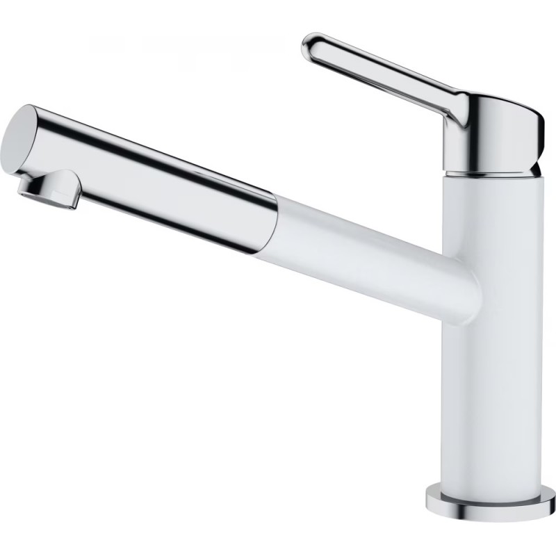 Franke Orbit maišytuvas plautuvei su ištraukiama žarna, chromas / balta spalva