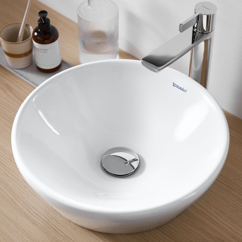 Duravit D-Neo pastatomas ant stalviršio praustuvas Ø40 cm, baltas blizgus