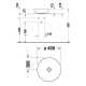 Duravit D-Neo pastatomas ant stalviršio praustuvas Ø40 cm, baltas blizgus