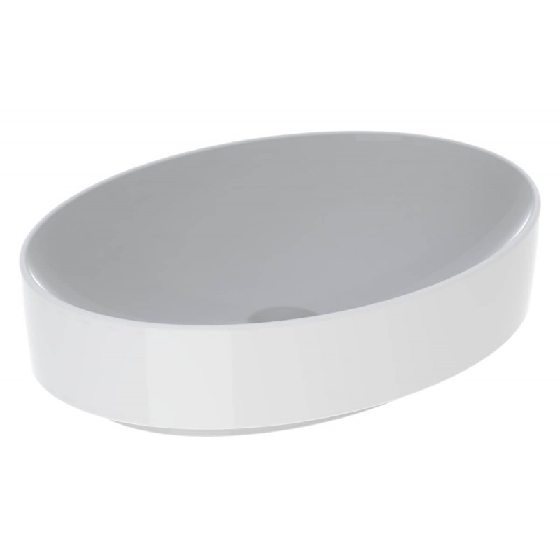 Geberit Variform pastatomas ant stalviršio ovalus praustuvas 55x40 cm, baltas blizgus