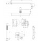 Omnires Ygric potinkinė dušo sistema, laikiklis iš sienos 41 cm, dušo galva Ø25 cm, balta matinė, SYSY35WM