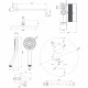 Omnires Ygric potinkinė dušo sistema su termostatiniu maišytuvu, vario spalva, SYSYT05CP