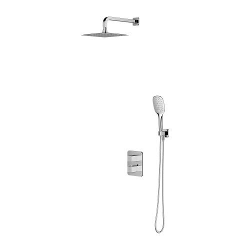 Omnires Parma PM11 potinkinė termostatinė dušo sistema su metaline dušo galva 25x25 cm, chromas, SYSPM11CR
