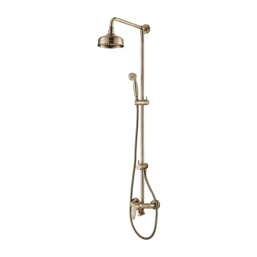 Omnires Art Deco virštinkinė dušo sistema su maišytuvu, sendintos bronzos spalva, AD5144BR