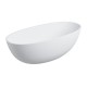 Omnires Shell M+ laisvai pastatoma akmens masės vonia 160x75 cm, balta matinė, SHELLWWBM