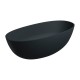 Omnires Shell M+ laisvai pastatoma akmens masės vonia 160x75 cm, matinė juoda, SHELLWWBLV