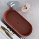 Omnires Ovo M+ Terracotta laisvai pastatoma akmens masės vonia 160x75 cm, OVOWWTE