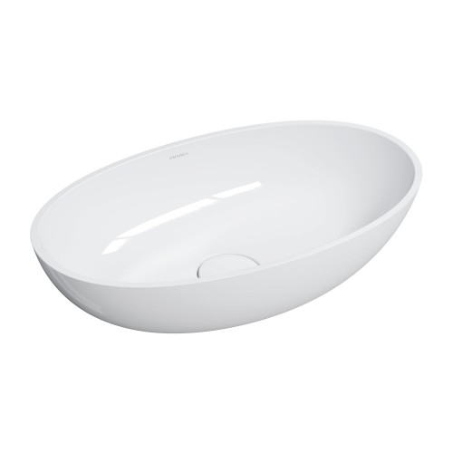 Omnires Shell M+ praustuvas montuojamas ant stalviršio 60x35 cm, baltas blizgus, SHELLUNBP