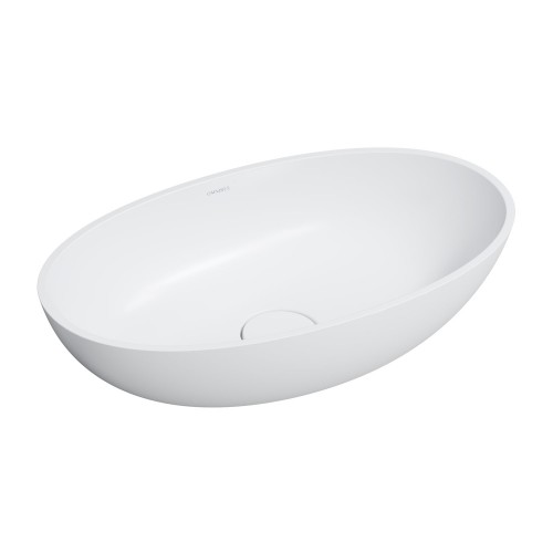 Omnires Shell M+ praustuvas montuojamas ant stalviršio 60x35 cm, baltas matinis, SHELLUNBM