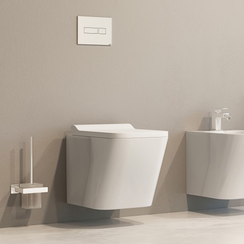 Omnires Fontana Rimless Compact pakabinamas klozetas su soft close dangčiu, baltas blizgus, FONTANAMWBP