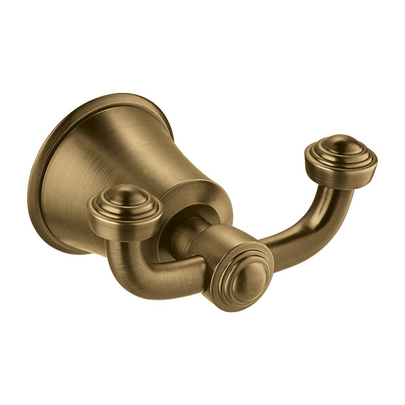 Omnires Art Line dvigubas kabliukas, sendintos bronzos spalva, AL53120BR