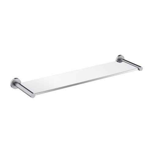 Omnires Modern Project stiklinė dušo lentynėlė 55cm, braižyto nikelio spalvos laikikliai, MP60930NI