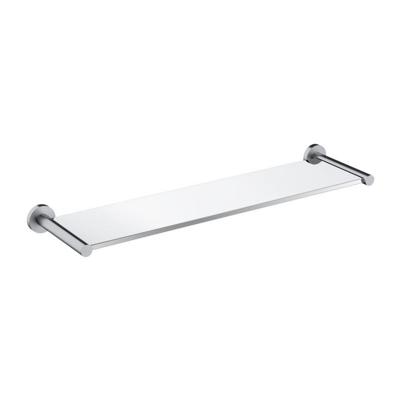 Omnires Modern Project stiklinė dušo lentynėlė 55cm, braižyto nikelio spalvos laikikliai, MP60930NI