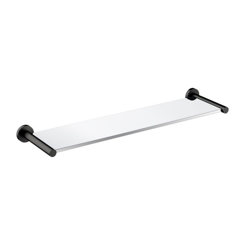 Omnires Modern Project stiklinė dušo lentynėlė 55cm, grafito spalvos laikikliai, MP60930GR
