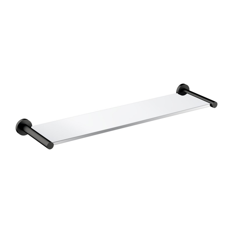 Omnires Modern Project stiklinė dušo lentynėlė 55cm, grafito spalvos laikikliai, MP60930GR