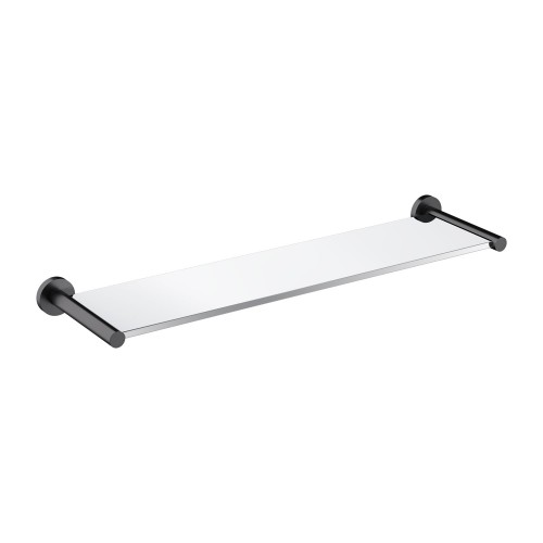 Omnires Modern Project stiklinė dušo lentynėlė 55cm, antracito spalvos laikikliai, MP60930AT