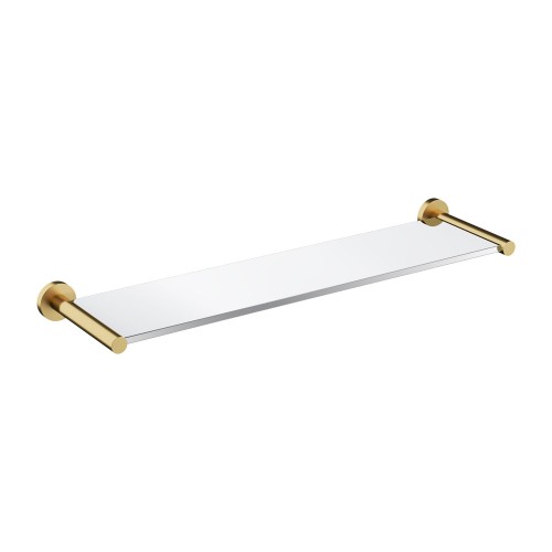 Omnires Modern Project stiklinė dušo lentynėlė 55cm, braižyto aukso spalvos laikikliai, MP60930GLB