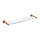 Omnires Modern Project stiklinė dušo lentynėlė 55cm, braižyto vario spalvos laikikliai, MP60930CPB