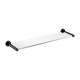 Omnires Modern Project stiklinė dušo lentynėlė 55cm, juodos matinės spalvos laikikliai, MP60930BL
