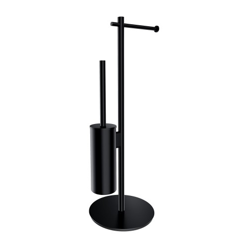 Omnires Modern Project tualetinio popieriaus laikiklio ir tualetinio šepečio stovas, juodas matinis, MP60810BL