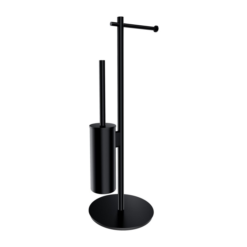 Omnires Modern Project tualetinio popieriaus laikiklio ir tualetinio šepečio stovas, juodas matinis, MP60810BL