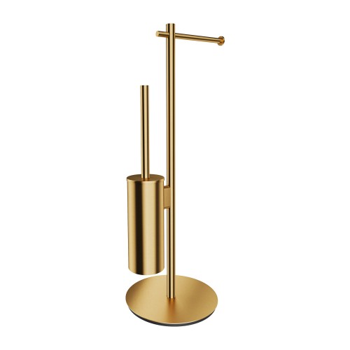 Omnires Modern Project tualetinio popieriaus laikiklio ir tualetinio šepečio stovas, braižyto aukso spalva, MP60810GLB
