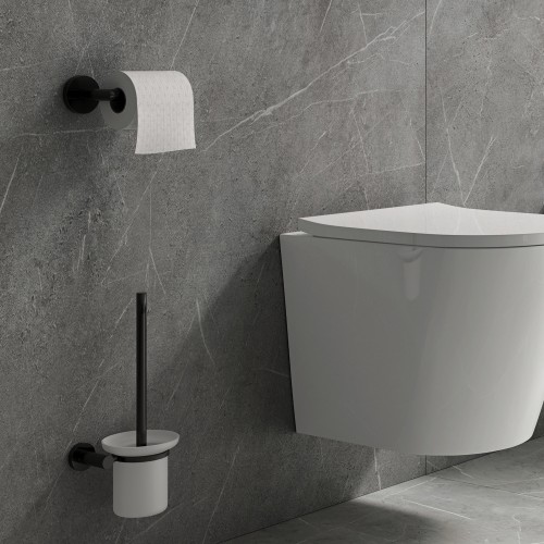 Omnires Modern Project tualetinio popieriaus laikiklis horizontalus, juodas matinis, MP60510BL
