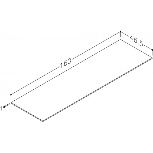 Kamė HPL stalviršis apatinei spintelei be išpjovimo, baltas mėnulis, 160 cm