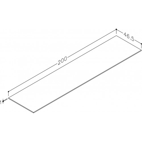 Kamė HPL stalviršis apatinei spintelei be išpjovimo, juodas mėnulis, 200 cm